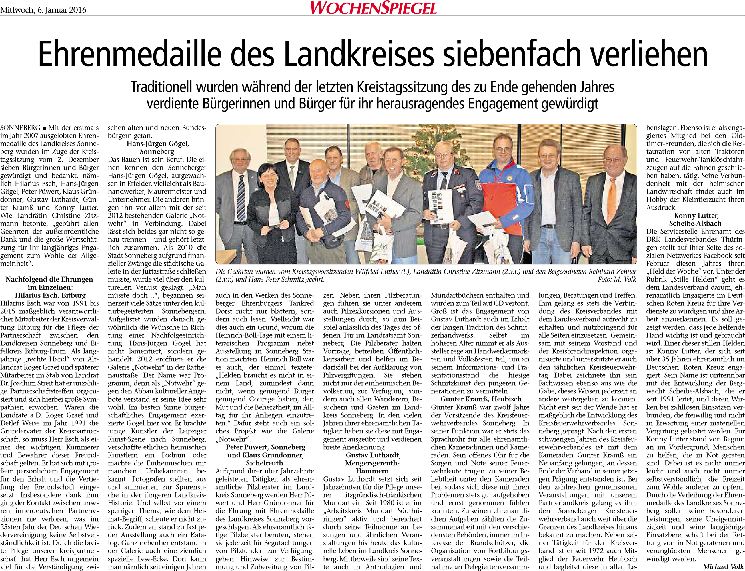 Ehrenmdedaille für unseren Bereitschaftsleiter Konni Lutter