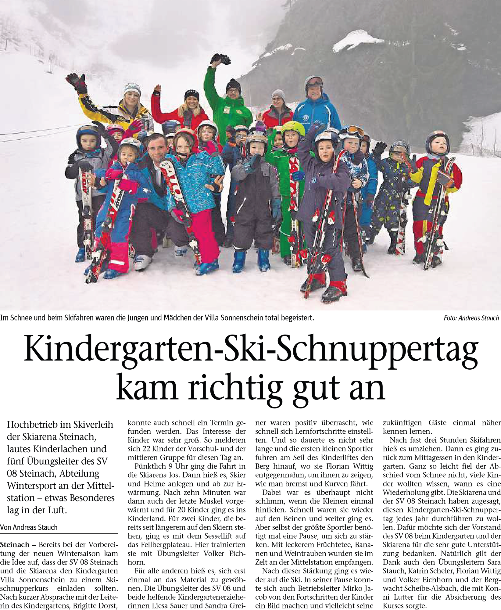 Kindergarten Ski-Schnuppertag kam richtig gut an